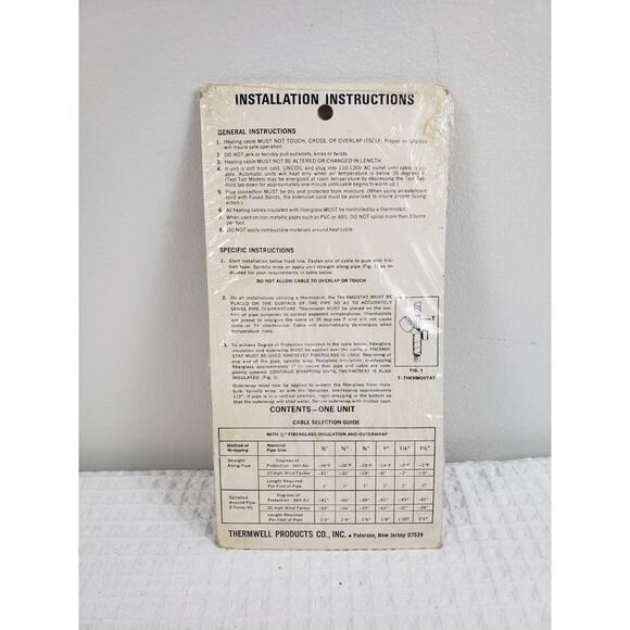 (F5) VTG FROST KING Electric Heat Tape Test Tab ATH 18 @ 126W. 120W 18 FT. RARE - Picture 3 of 5